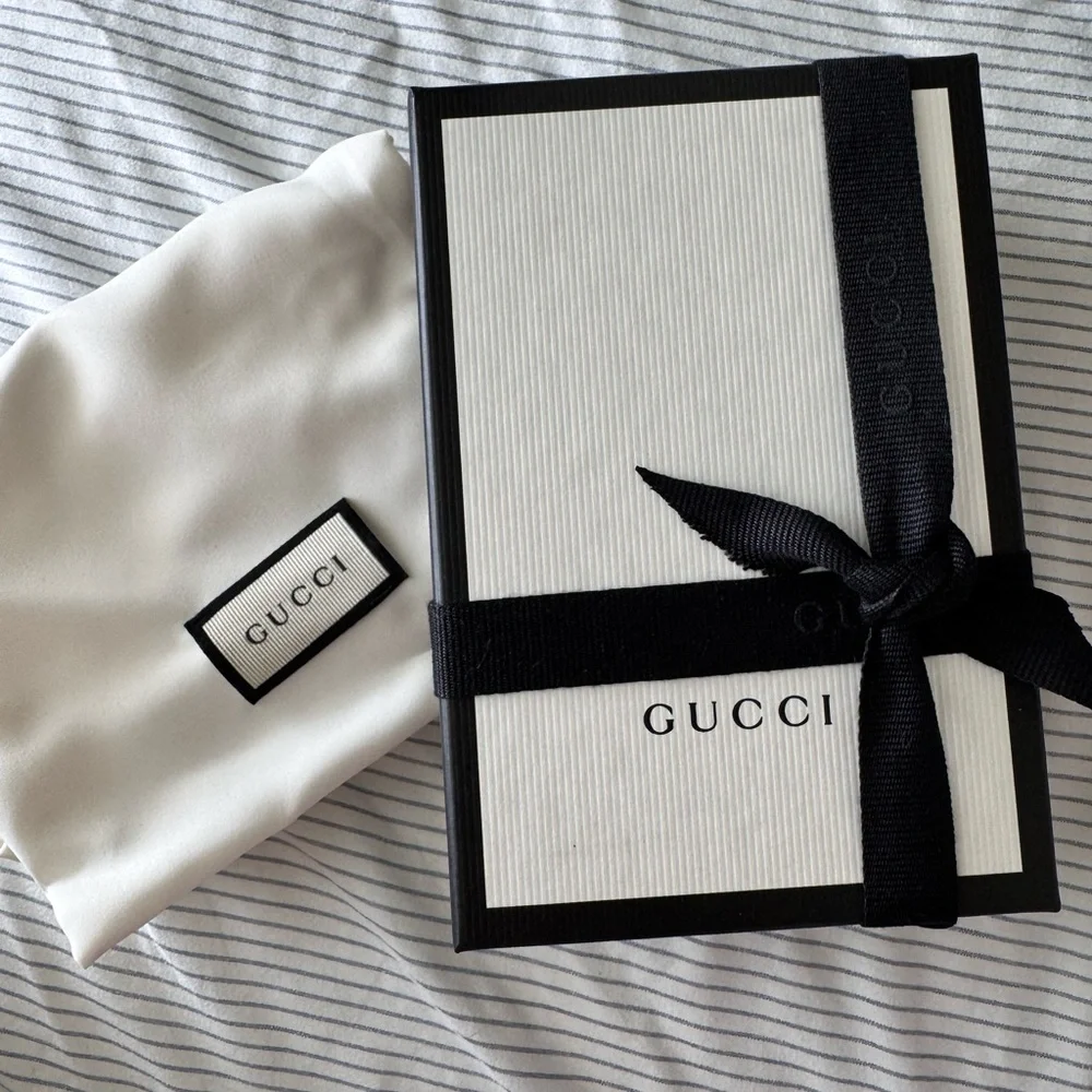 Gucci Black Pebbled Leather Wallet with Gold Double G